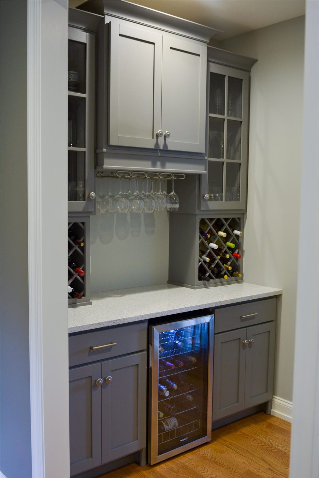 Built in Bar with Wine Rack and Glass Storage